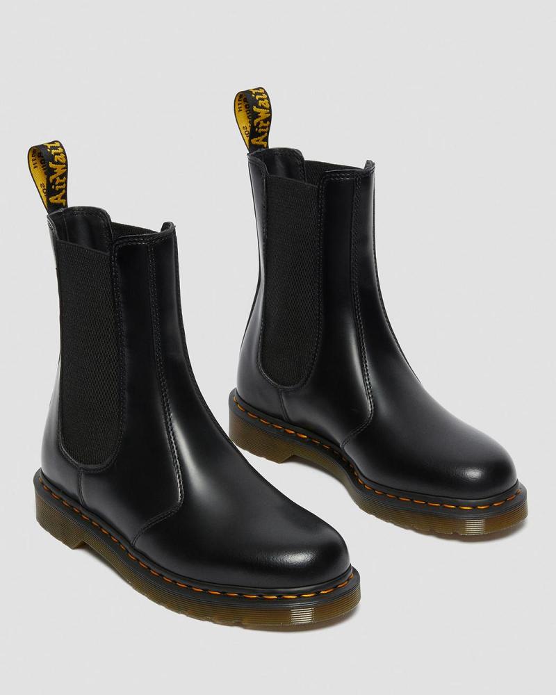 Black Men's Dr Martens 2976 Hi Smooth Leather Ankle Boots | CA 421ILH